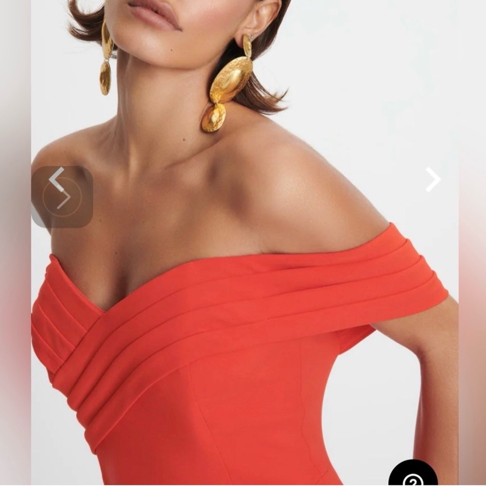 Lavish Alice One Shoulder Coral Red cocktail Dress - Picture 2 of 12